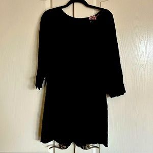 Juicy Couture embroidered scallop hem 3/4 sleeve mini dress size‎ 2